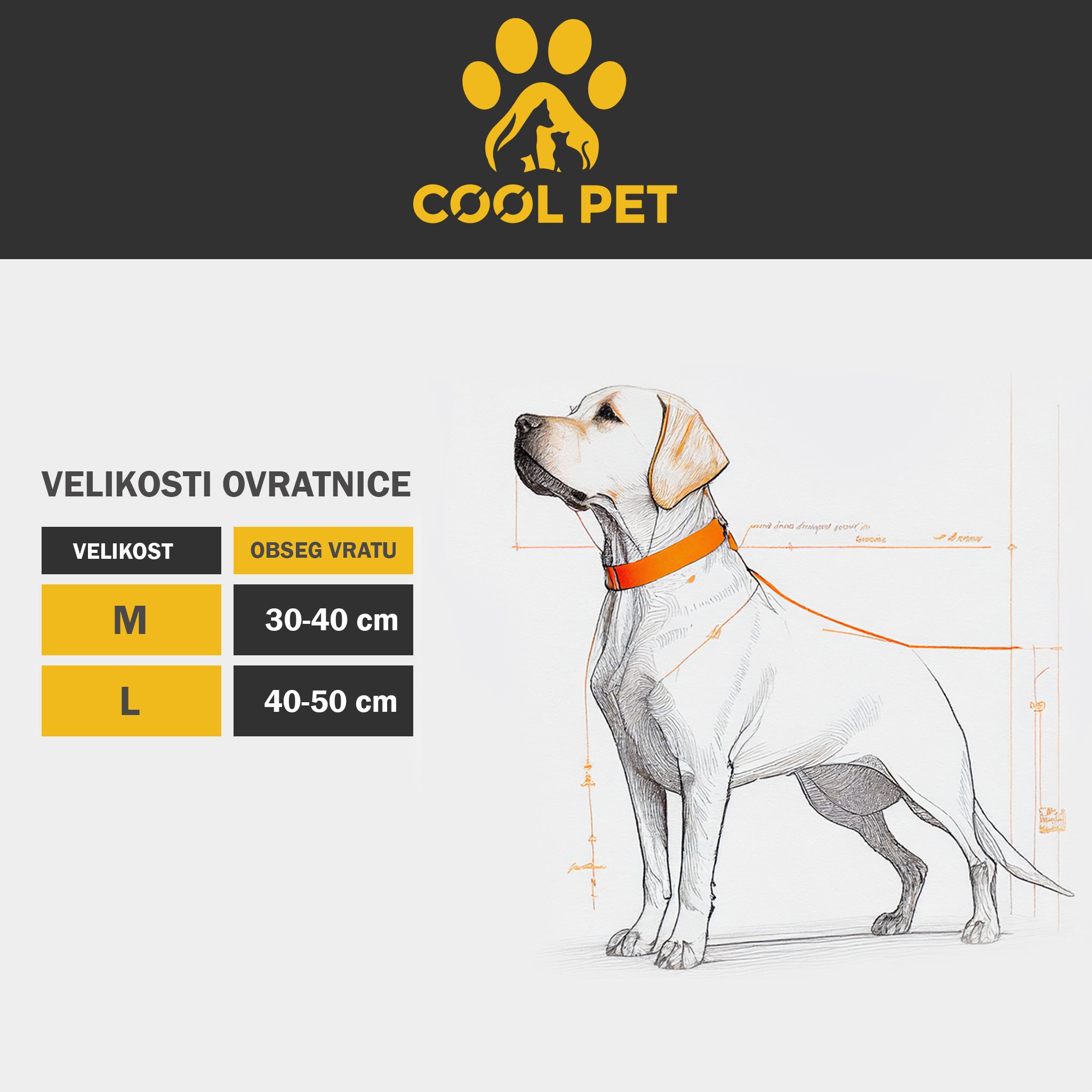 Vodoodporna ovratnica za psa, rjava │ PVC ovratnica │ M,L