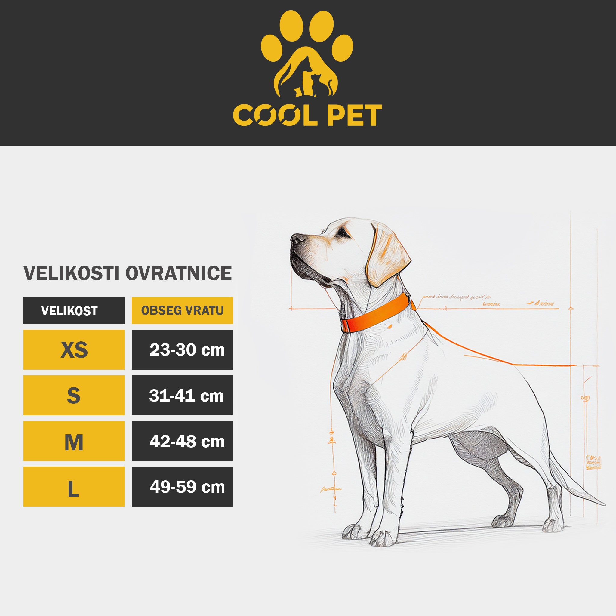 Tabela velikosti mehke ovratnice